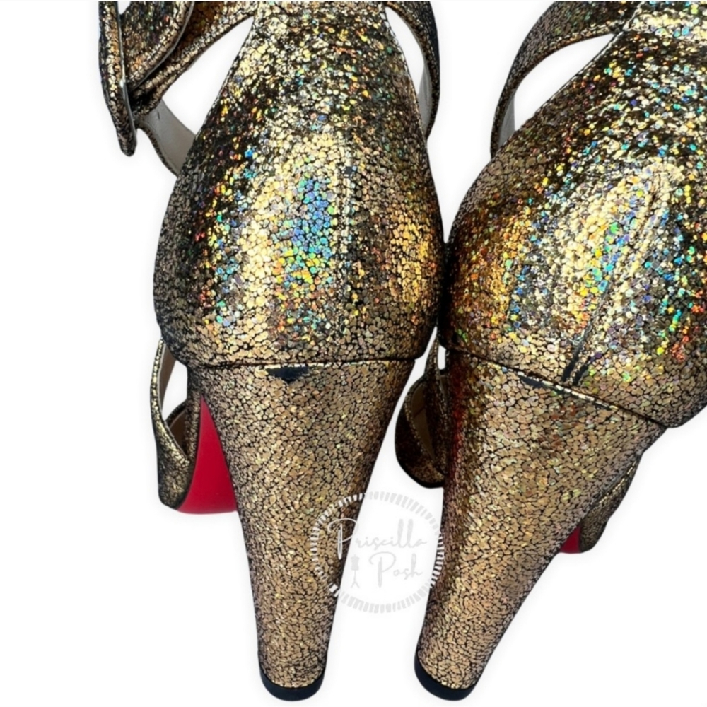 Christian Louboutin Gold Heels - Picture 2 of 14